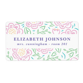 Etiqueta Raparigas de volta à escola Floral Label 2