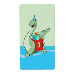 Etiqueta Rapaz, Dinossauro aniversário de 3 anos