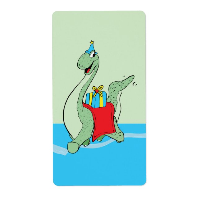 Etiqueta Rapaz, Dinossauro de Aniversário (Frente)