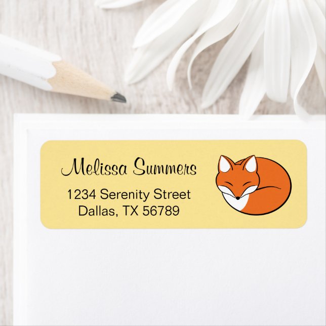 Etiqueta Raposa de Cartoon em Amarelo (Insitu)