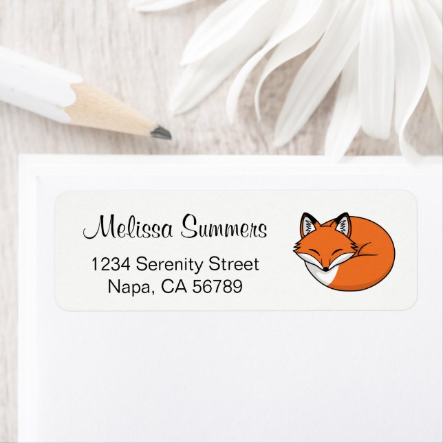 Etiqueta Raposa de desenho animado adormecida (Insitu)