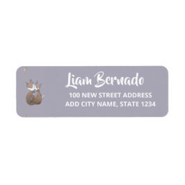 Etiqueta Raposa feliz na cinza