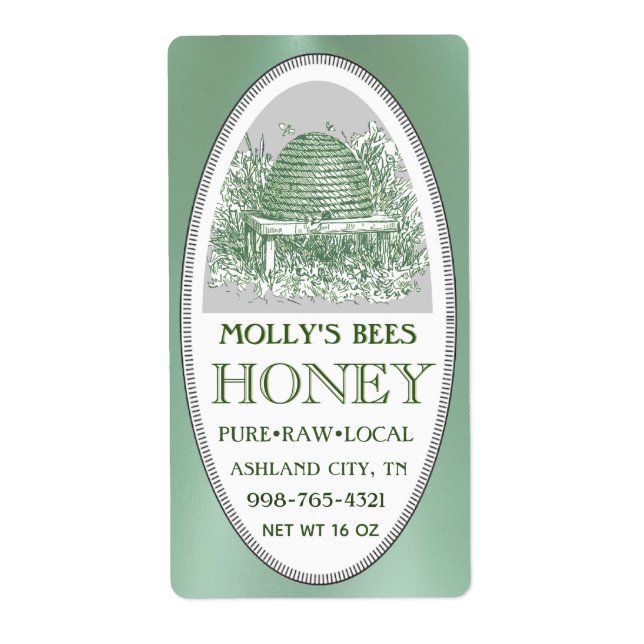 Etiqueta Rastreio de mel com endereço de fronteira ou verde (Frente)