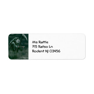 Etiqueta Rat Grim Reaper Halloween