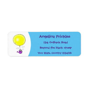 Etiqueta Rato bonito em água pode com desenho animado de ba