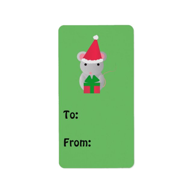 Etiqueta Rato de Natal bonito (Frente)