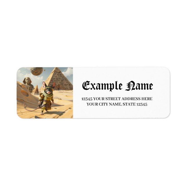 Etiqueta Rato Explorador do Deserto Steampunk  (Frente)