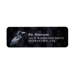Etiqueta Raven Gótico Preto e Roxo