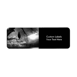 Etiqueta Raven Labels - Nunca mais Sunbeams Árvore B&W