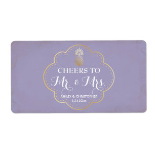 Etiqueta recepção de casamento Mini Champanhe Rótulo Aba