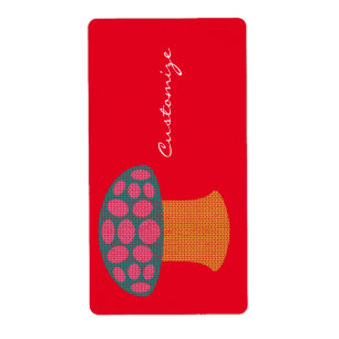 Etiqueta Red Amanita Mushroom Thunder_Cove 