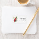 Etiqueta Red Berry Fir Winter Christmas Foliage Endereço<br><div class="desc">Se precisar de mais alguma personalização,  por favor,  sinta-se à vontade para me enviar uma mensagem em yellowfebstudio@gmail.com.</div>