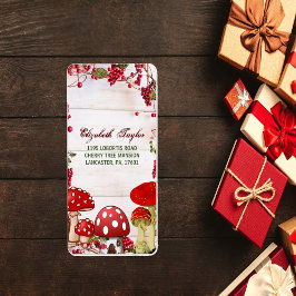 Etiqueta Red Berry Garden Toadstool Magic Mushroom Party