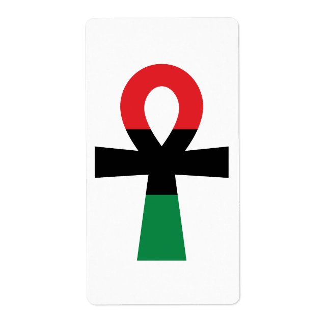 Etiqueta Red, Black & Green Ankh (Frente)