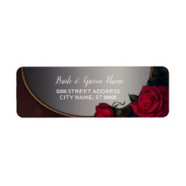 Etiqueta Red Blush Floral Silver Gray Mirror Return Address