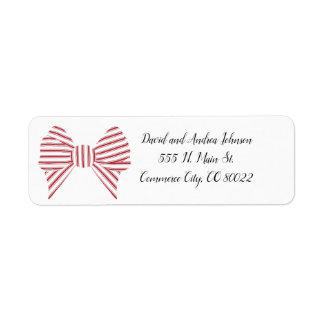 Etiqueta Red Christmas Bow Return Address Label