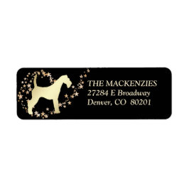 Etiqueta Red Dourado Swirl Airedale