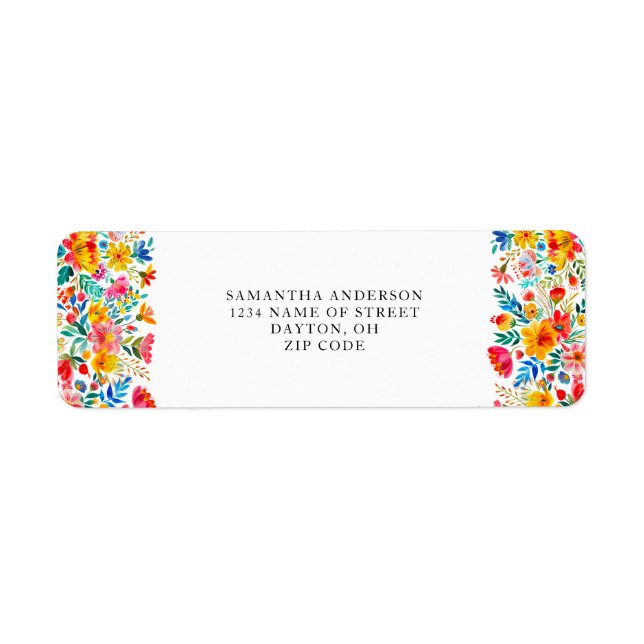 Etiqueta Red Fiesta Mexicano Floral (Frente)