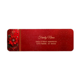 Etiqueta Red Flower Return Address Label