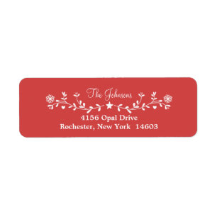 Etiqueta Red Folk Christmas Cheer