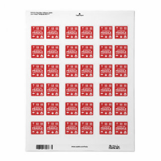 Etiqueta Red Fragile Handle with Care Mailing Label (Manipu
