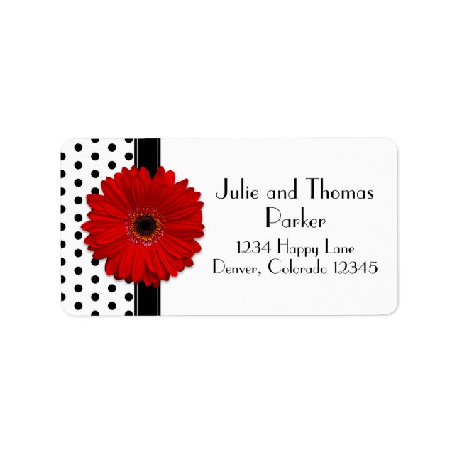 Etiqueta Red Gerbera Daisy Address Labs (Frente)