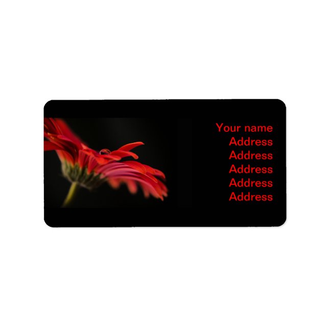 Etiqueta Red Gerbera Flower Address Labs (Frente)