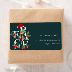 Etiqueta Red Green White Peace Foliage Address