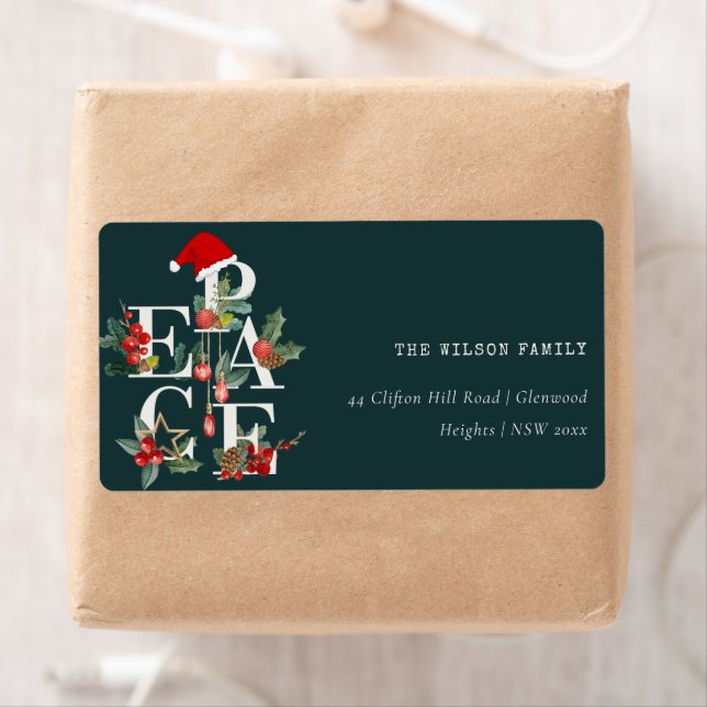 Etiqueta Red Green White Peace Foliage Address (Insitu)