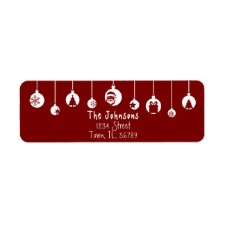 Etiqueta Red Hanging Ornament Return Address Label