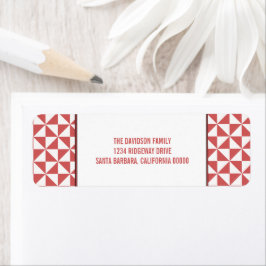 Etiqueta Red Modern Triangles Holiday Labs