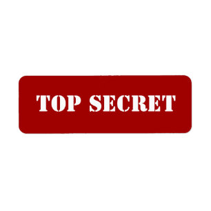 Etiqueta Red Stencil Top Secret