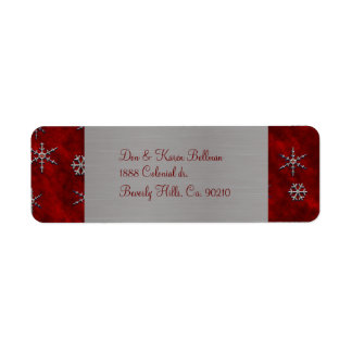 Etiqueta Red Velour e Silver Flocos de Neve