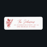 Etiqueta Red Vintage Holly Christmas Holiday Endereço de de<br><div class="desc">Apresentando nossos colchões originalmente desenhados à mão com um sentimento de safra em vermelho. Todas as cores são personalizáveis com a ferramenta de edição.</div>