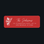 Etiqueta Red Vintage Holly Christmas Holiday Endereço de de<br><div class="desc">Apresentando nossos colchões originais desenhados à mão com uma sensação de safra e um fundo vermelho. Todas as cores são personalizáveis com a ferramenta de edição.</div>