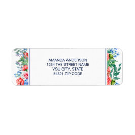 Etiqueta Red White Blue 4 de julho Endereço de devolução do