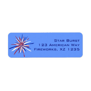 Etiqueta Red White e Blue Starburst