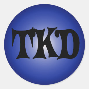Etiqueta redonda azul de TKD