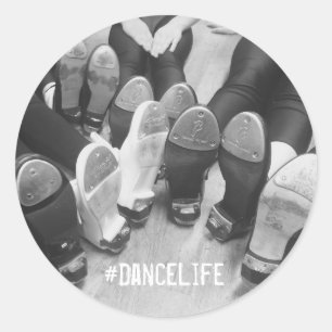 Etiqueta redonda clássica da dança de torneira d