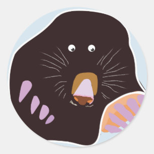 Etiqueta redonda clássica da toupeira, lustrosa