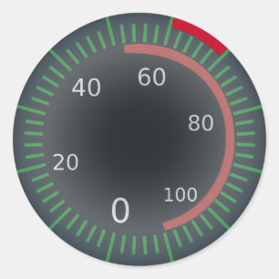 Etiqueta redonda clássica do velocímetro, lustro