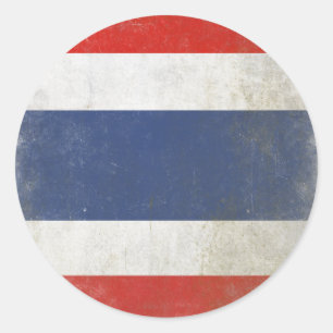 Etiqueta redonda com a bandeira afligida de