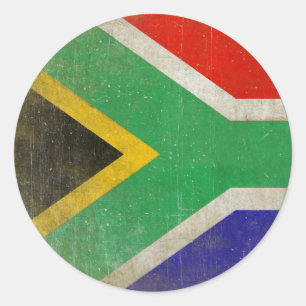 Etiqueta redonda com a bandeira legal de África d