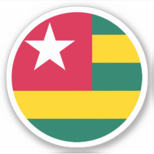 Etiqueta redonda com sinalizador Togo