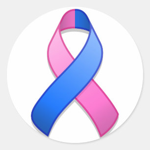 Etiqueta redonda da fita azul e cor-de-rosa da