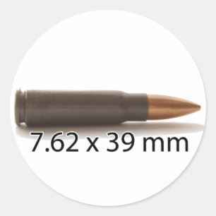 Etiqueta redonda da munição 7.62x39mm de AK47