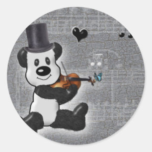 Etiqueta redonda da panda