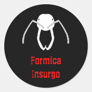 Etiqueta redonda da revolta das formigas