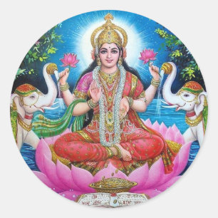 Etiqueta redonda de Lakshmi