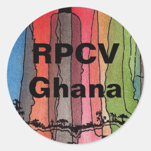 Etiqueta redonda de RPCV Ghana